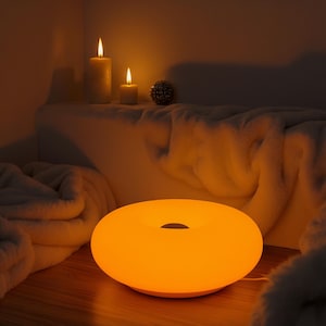 Dimmable Donut Lamp: USB Bedside Night Light with Color Modes