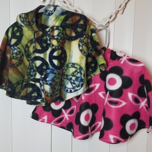 Fleece Poncho Kids 12-18 Month Versatile Handmade w/ a Full Hood, Warm, Perfect for Travel, Couch Potato Blanket