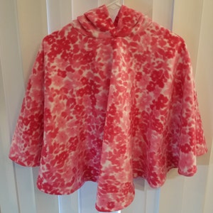 Fleece Poncho Kids 7-9 Versatile Handmade w/ a Full Hood, Warm, Perfect for Travel, Couch Potato Blanket