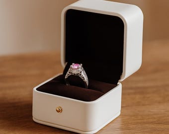 Luxury Ring Box with Velvet Interior – Elegant Engagement Ring Display Case – Wedding Gifts – Ring Holder – Wedding Ring Box – Gift For Her