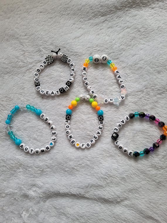 BTS Mystery Song Beaded Braclets - Etsy