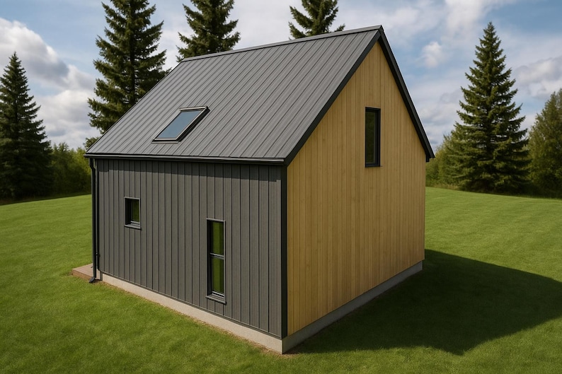 Modern 2 Bedroom Cabin Loft Barn House Floor Plan for Tiny House Living ...