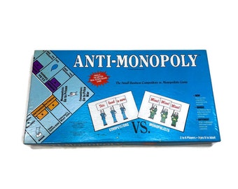 Anti-Monopoly, Vintage 1989 Board Game for Families, Parties, Kids, the "Small Competitors vs. Monopolists" Game