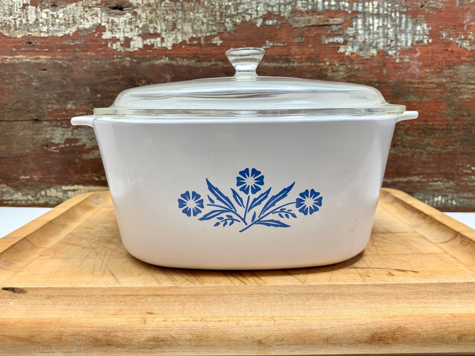 Corning Ware Casserole With Glass Lid Vintage Blue Cornflower Etsy