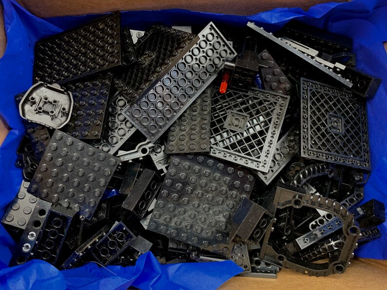 2 Pounds Black Legos Lego Pieces With Tiles Bricks Plates & Etsy