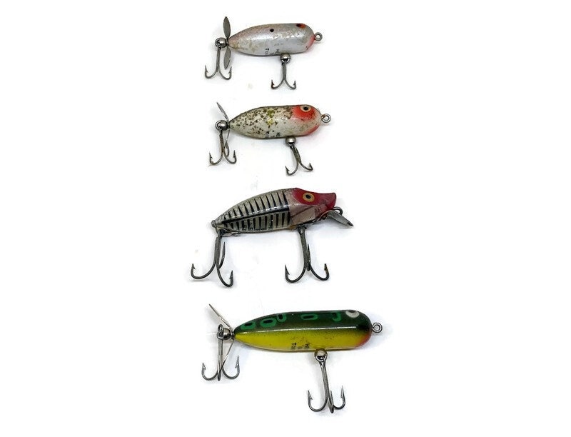 Heddon Fishing Lure Collection of 4, Vintage Tiny Torpedo, Baby
