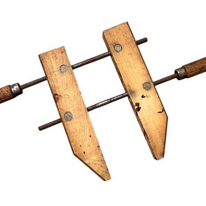Adjustable Wood Screw Clamp, Vintage Carpenter’s Woodworking Tool, 21&quot; x 12&quot;, Collectible Gift for Him
