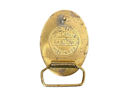 Vintage Barlow Solid Brass Flying Eagle Belt Buck… - image 4