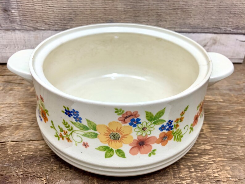 Sweet Flowers Bake Serve 'n Store Stoneware Casserole Etsy