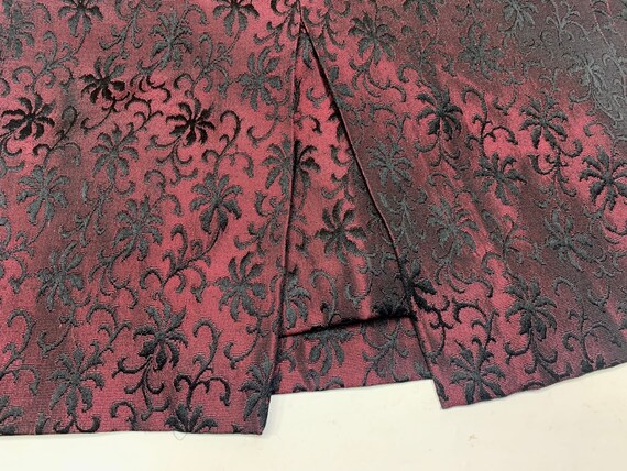 Women's Silk Skirt in Wine Red with Black Floral … - image 4