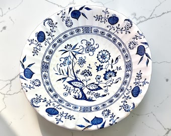 Vintage Blue Onion Ironstone Serving Bowl, J & G Meakin England (8")