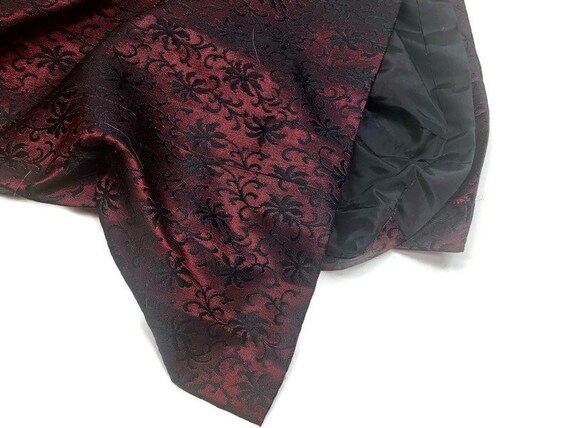 Women's Silk Skirt in Wine Red with Black Floral … - image 6