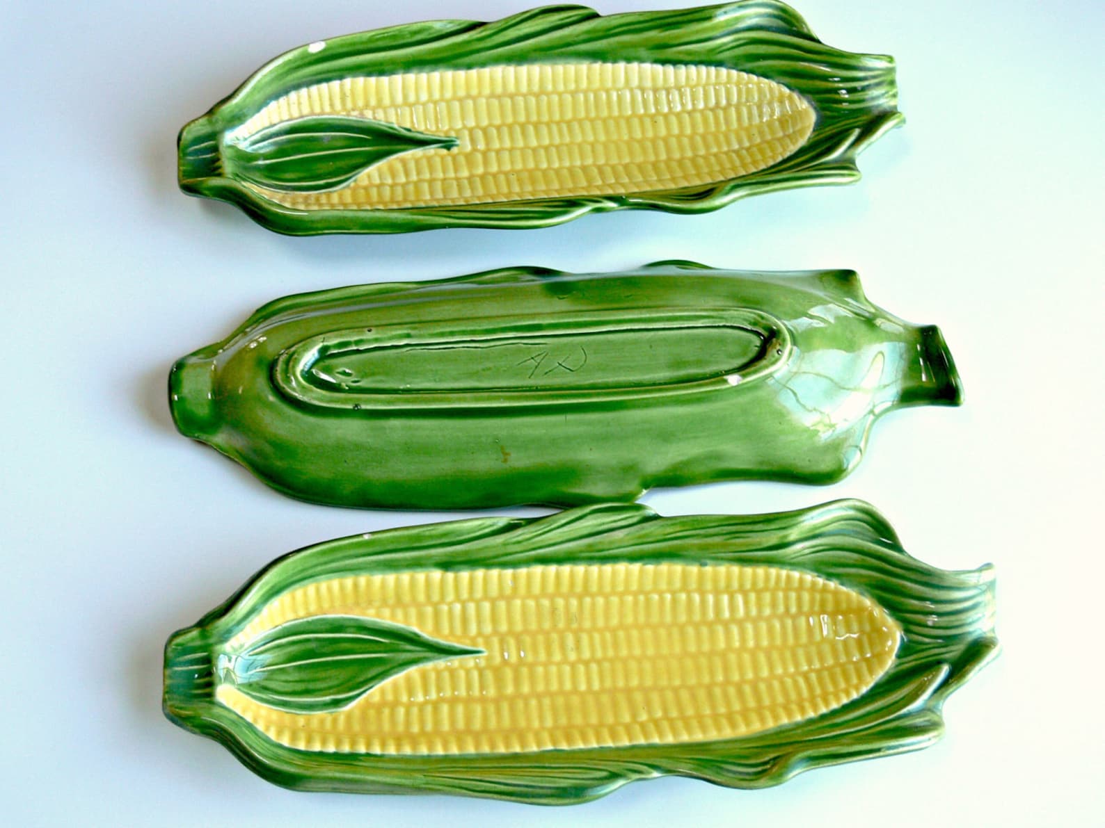 Vintage Corn Holders Pottery Corn on the Cob Dishes Etsy