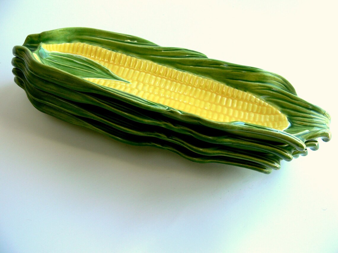 Vintage Corn Holders Pottery Corn on the Cob Dishes Etsy