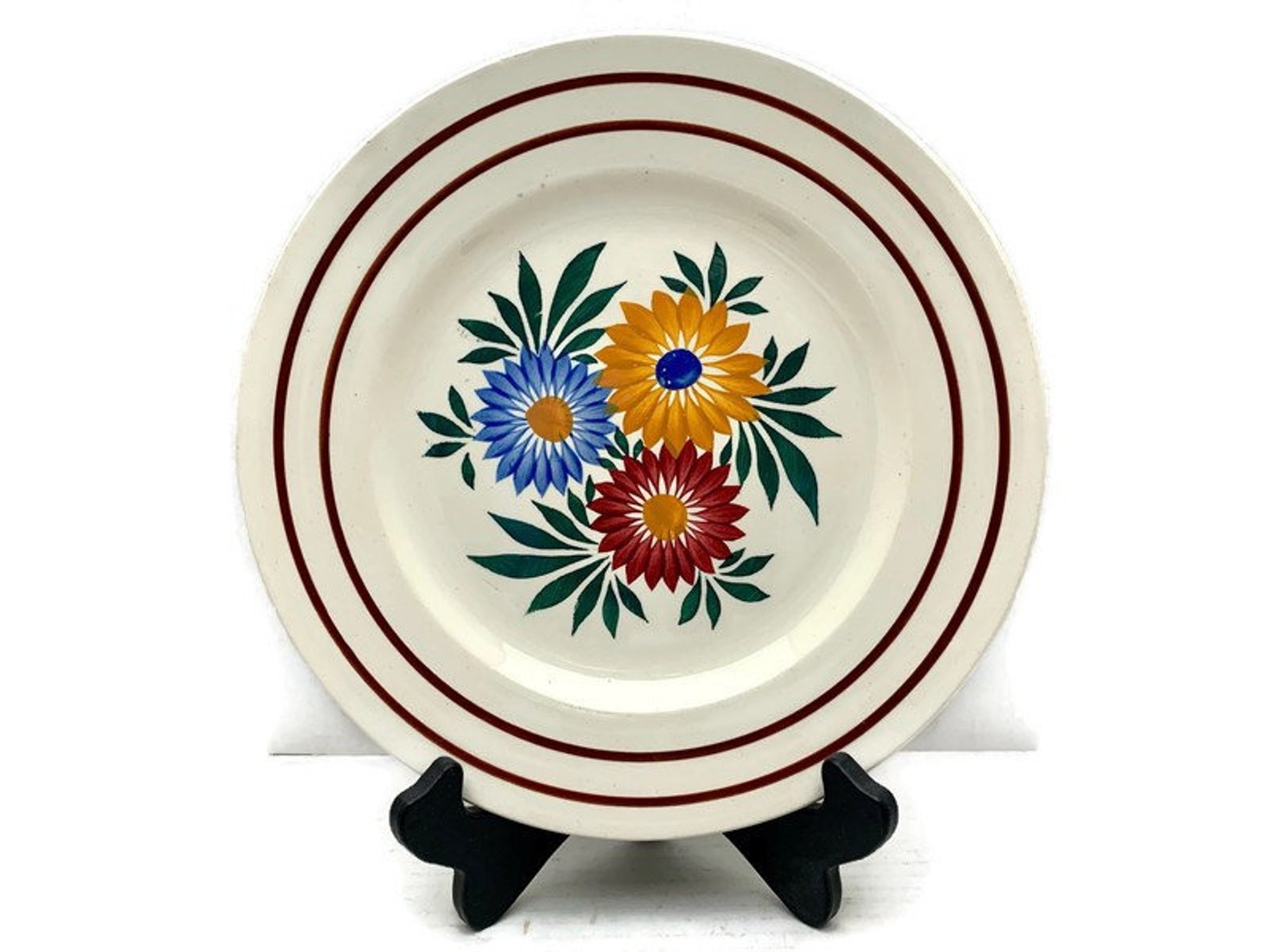 Antique French Plates Set of 2 Hand Painted Francais H.B.C. Etsy