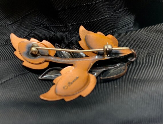 Vintage Renoir Copper Leaf Brooch and Earrings De… - image 6