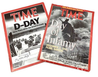 Vintage Time Magazines, D-Day: Forty Years After the Great Crusade (5/28/1984) & Day of Infamy Dec. 7, 1941 Pearl Harbor, 50th Ann (12/2/91)