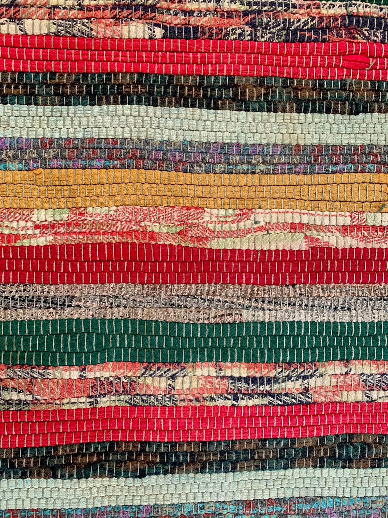 Antique Rag Rug Runner 14' X 27 Hand Woven Stair Etsy