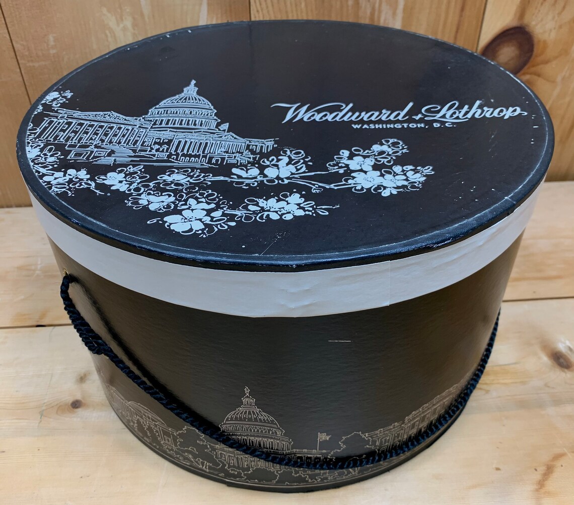 Vintage Hat Box Woodward & Lothrop Washington D.C. 1950s Etsy