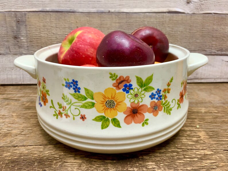 Sweet Flowers Bake Serve 'n Store Stoneware Casserole Etsy
