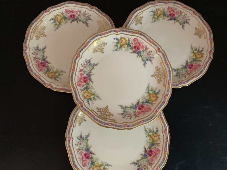 Rosenthal Salad Plates Pattern 2778 Vintage Evelyn Ivory Bavaria China