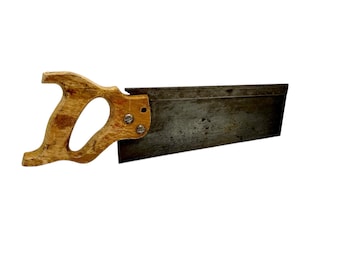 Vintage Disston Mitre Box Saw: 12" Cast Steel Blade, Collectible Tool