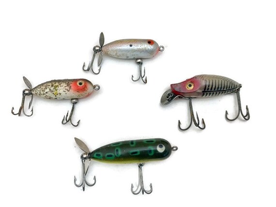 Heddon Fishing Lure Collection of 4, Vintage Tiny Torpedo, Baby 