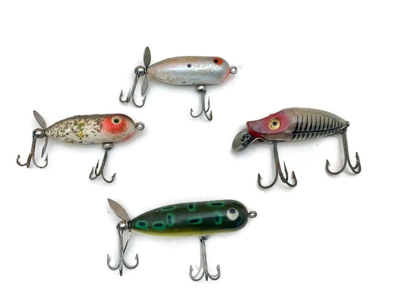 Heddon Fishing Lure Collection of 4, Vintage Tiny Torpedo, Baby Torpedo,  River Runt Spook Sinker, Collectible Fisherman Gift 