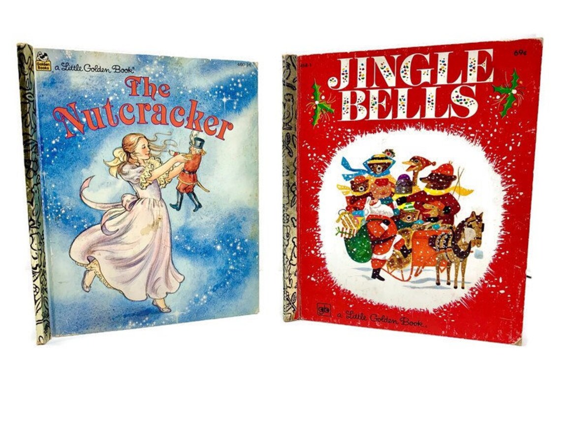 The Nutcracker & Jingle Bells Set of 2 Vintage Little Golden Etsy