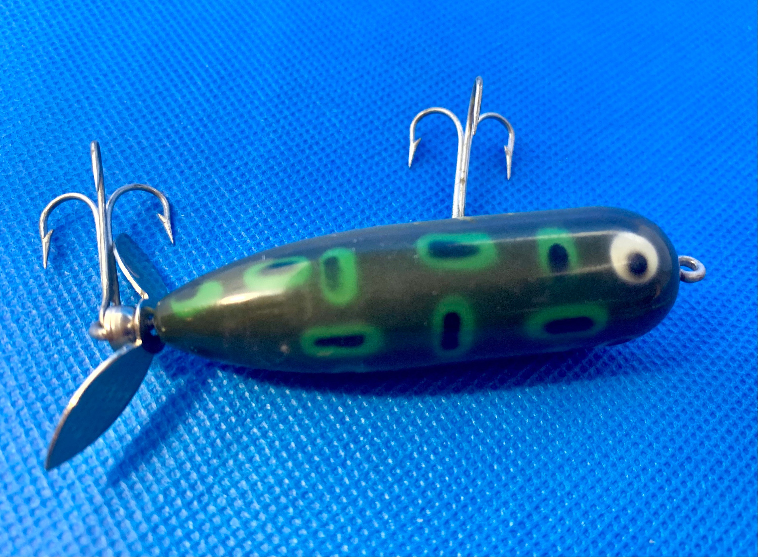Lot of 2 Vintage Heddon Baby Torpedo / Tiny Torpedo G-Finish Fishing Lure