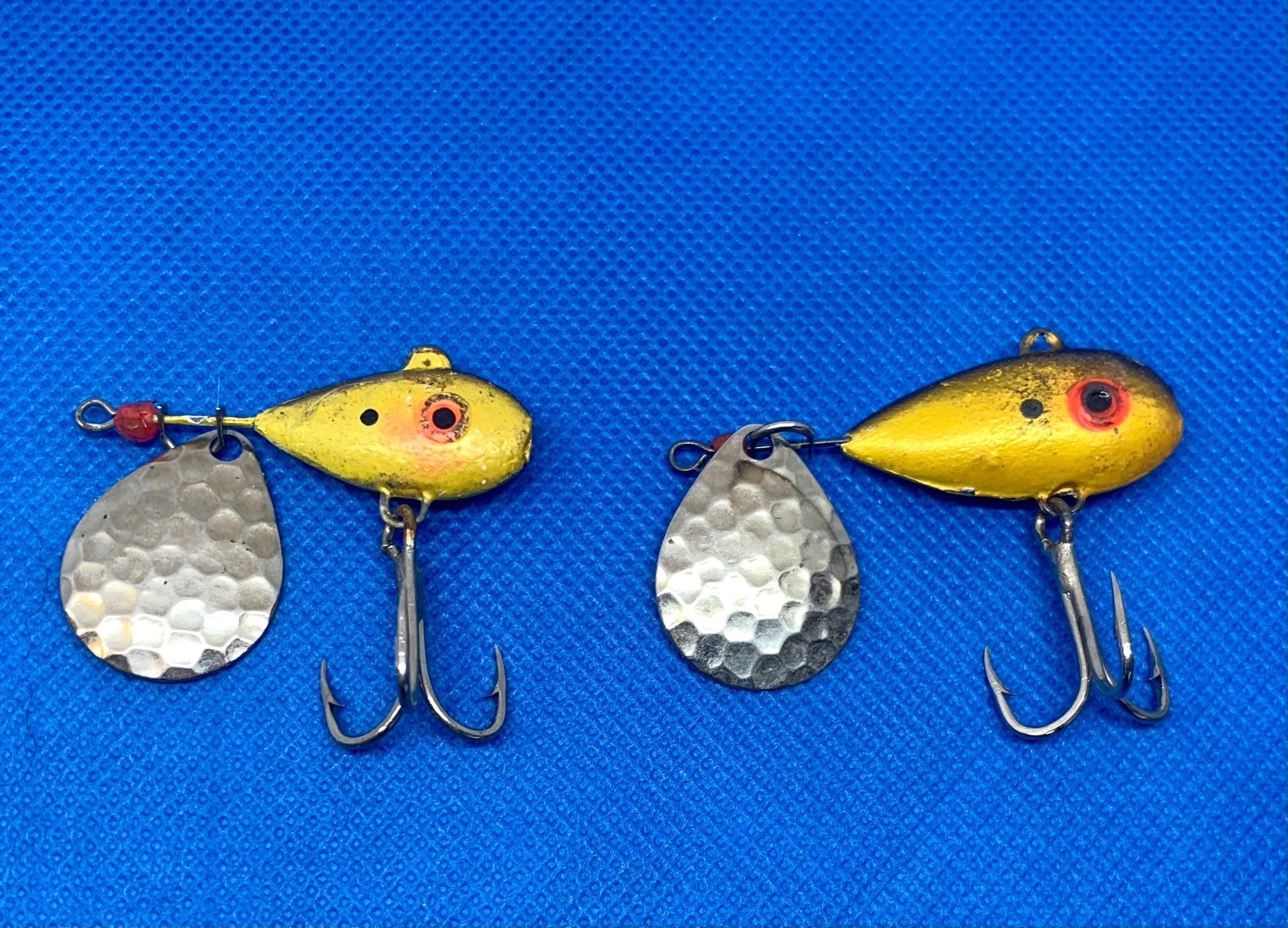 Bass Fishing Lure Collection, Lot of 8 Vintage Tom Mann's Little George  Hammered Chrome Lipless Tail Spin Jig Spinner Bait Fishing Lures -   Ireland