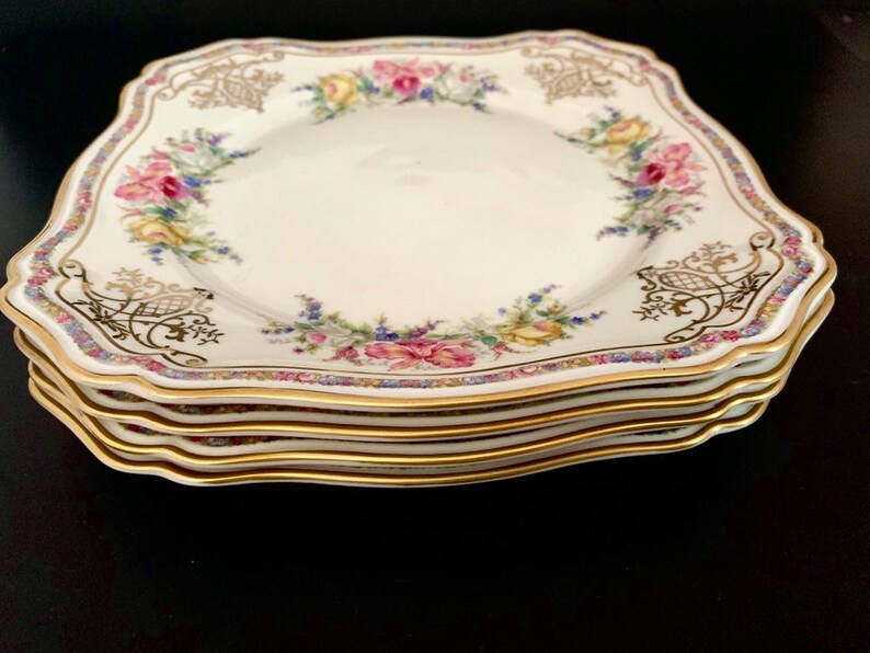 Rosenthal Ivory Bavaria Square Salad Plates 2778 Vintage China Made in