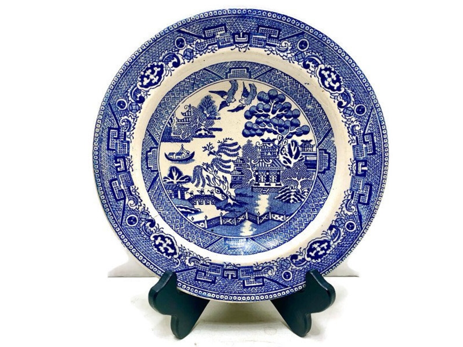 Blue Willow Pasta Bowls Antique Flow Blue Transferware Blue Etsy