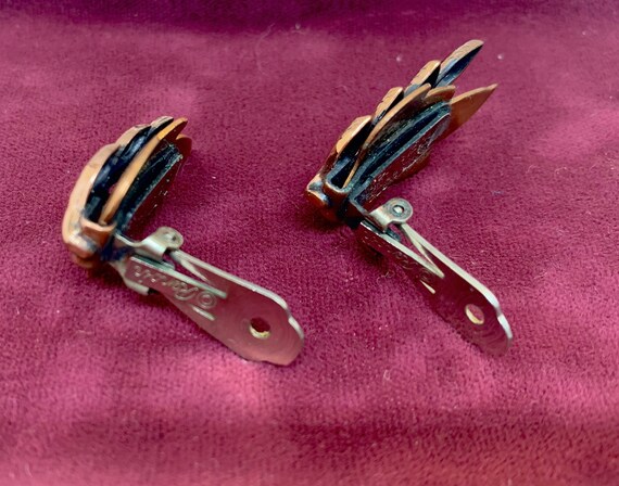 Vintage Renoir Copper Leaf Brooch and Earrings De… - image 9