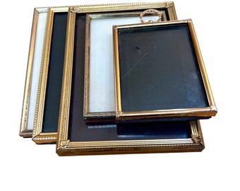 Vintage Metal Picture Frames, Lot of 5 in from 2.5” x 4.5” to 5” x 7”