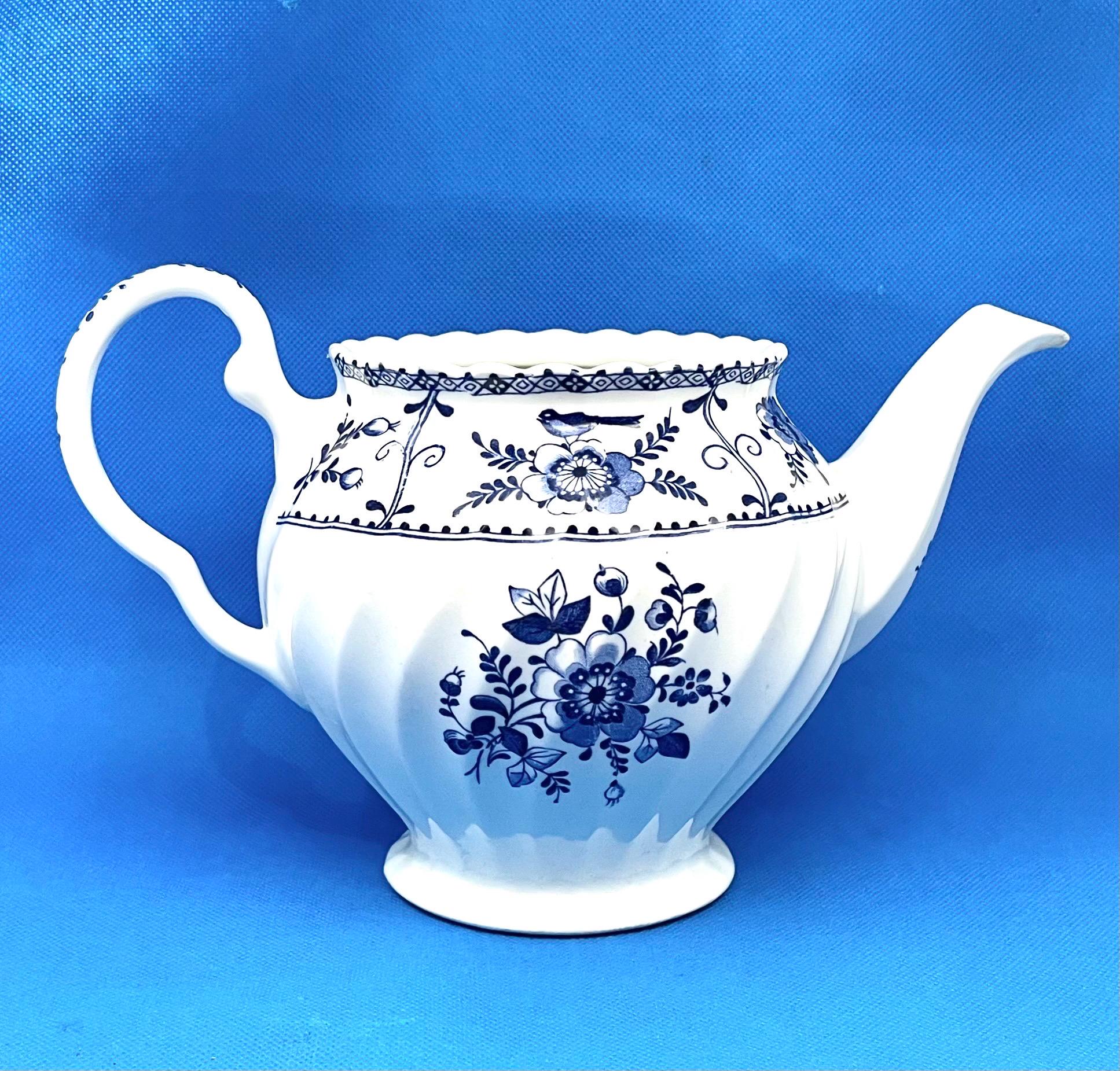 Indies Blue Teapot, Vintage Johnson Bros Made in England, Hand