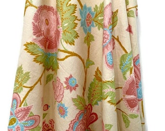 Vintage Bloomcraft Fabric Remnant Pieces, Set of 6, Hand Screen Jacobean Print 100% Cotton with Du Pont Stain Repeller