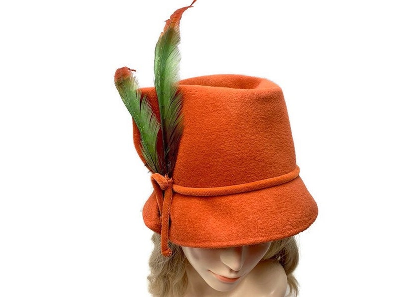 Wool Felt Hat With Feathers Vintage Womens Winter Hat in Etsy