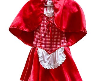 Wicked Costumes Costume Da Cappuccetto Rosso Per Bambina, Taglia L (8-10 Anni) - Vestito Con Mantella E Cappuccio