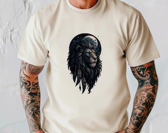 Majestic Lion Face T-Shirt: African Tribal Graphic Tee