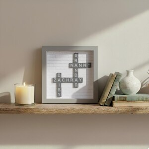 Personalised Magnetic Name Frame | Custom Family Names | Keepsake Home Decor Gift | Mothers Day Gift | Custom Gift | White Brick Background