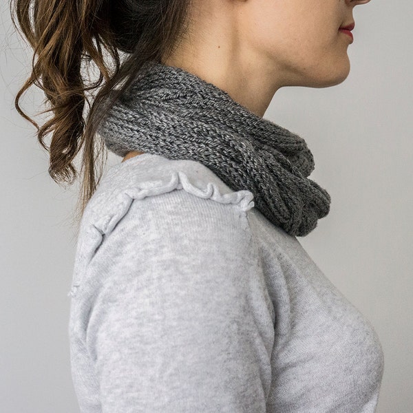 SCARF // Longand warm gray grey khaki neck warmer cowl Unisex Men