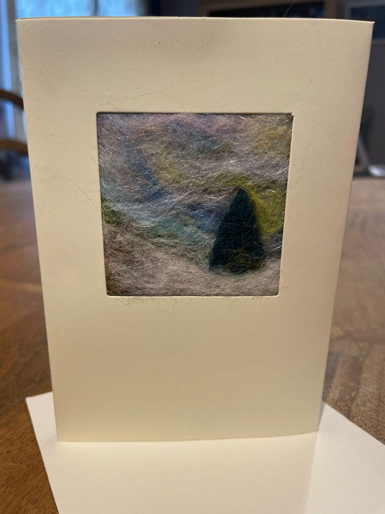 Needle Felted Winter Tree Greetings Card: Handmade 4x6" Blank Card ...