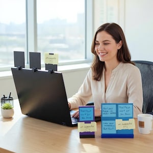 Monitor Notes Clip Clip-on Monitor Note Holder: Sticky and Plain Paper Note Display System ...