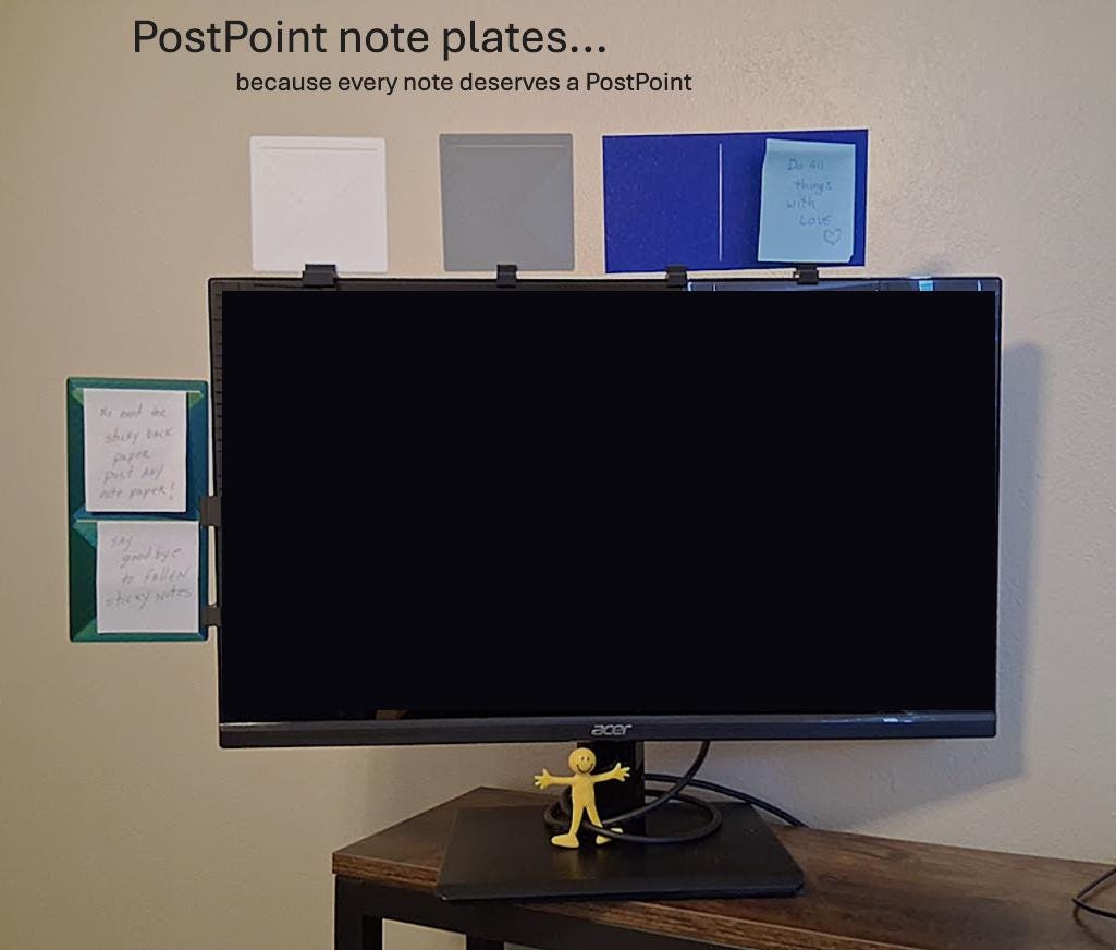 Clip-on Monitor Note Holder: Sticky and Plain Paper Note Display System ...