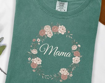 Luxury Floral Mama T-Shirt: Elegant Mother's Day Gift Tee