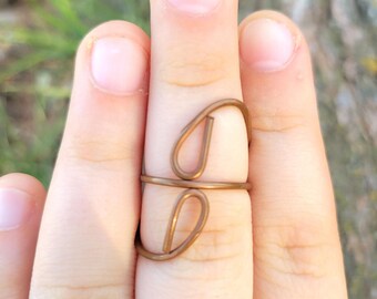 Celtic Wrap Ring | Raw Copper Wire | Handmade Adjustable Ring