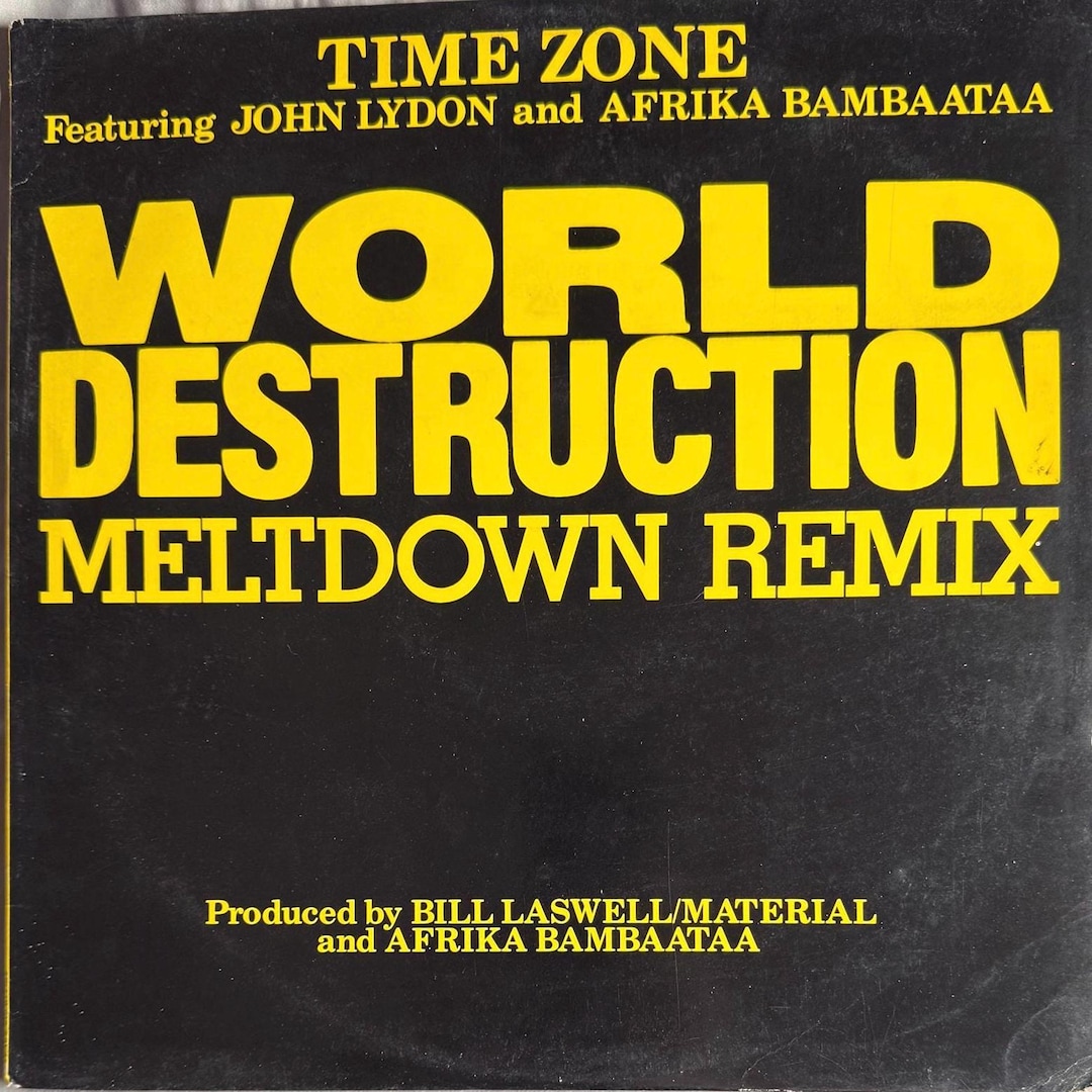 Vintage 1985 Time Zone “WORLD DESTRUCTION“ Meltdown Remix Vinyl