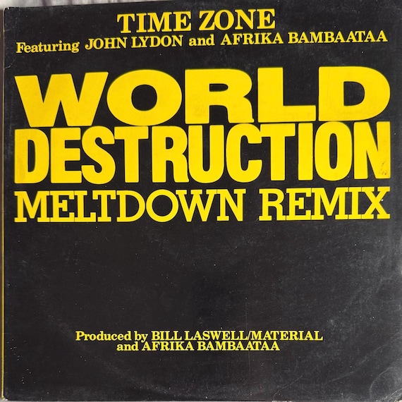 Vintage 1985 Time Zone “WORLD DESTRUCTION“ Meltdown Remix Vinyl