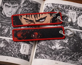 Porte-clef brodé anime- étiquette jet double face eco friendly